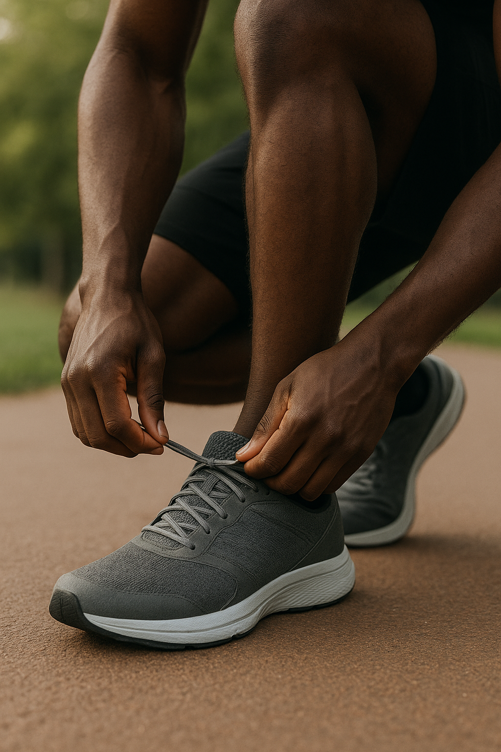 Professional black male athlete running pain-free